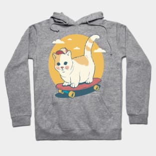 cat playing skateboard Hoodie